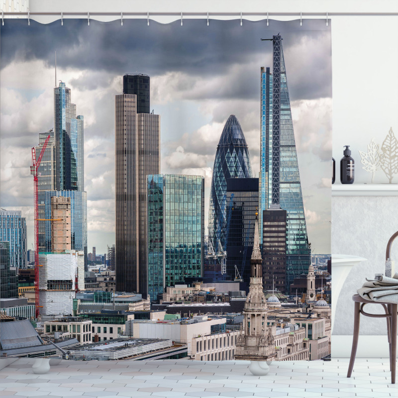 London Modern Cityscape Shower Curtain