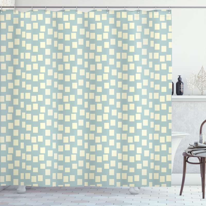 Big Small Squares Tile Shower Curtain