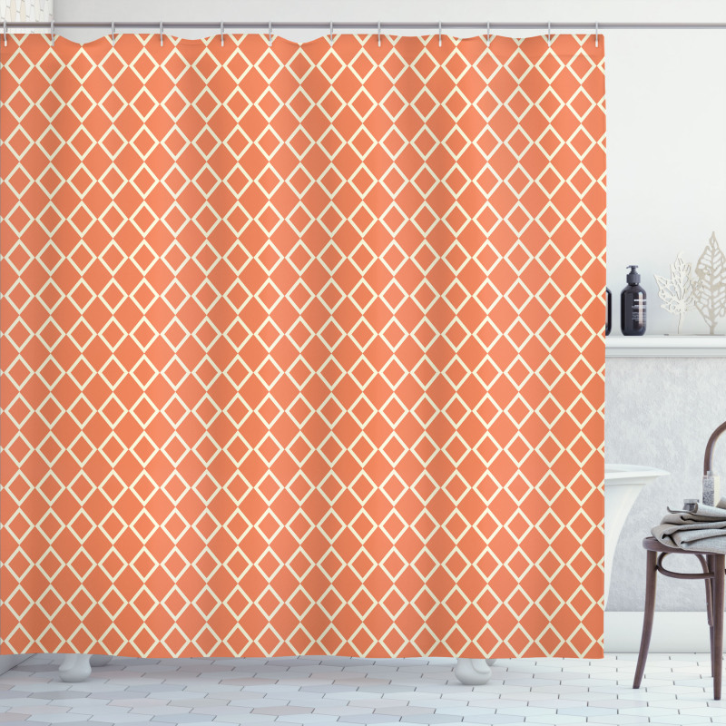 Checkered Modern Tile Shower Curtain