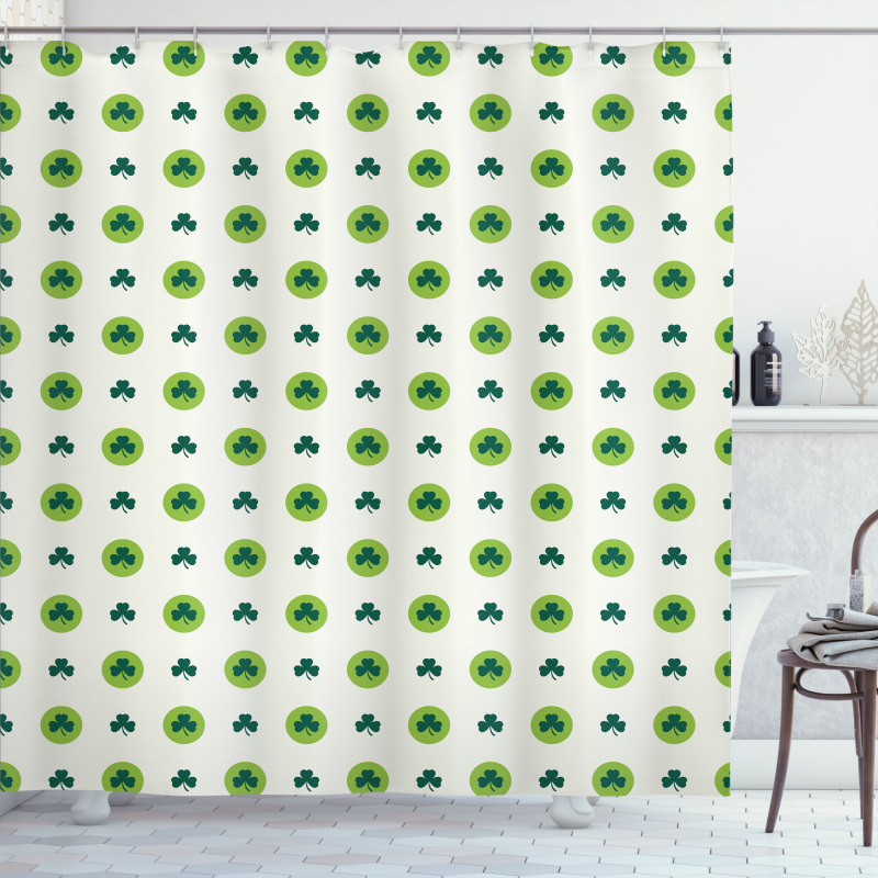 Clovers Green Dots Irish Shower Curtain
