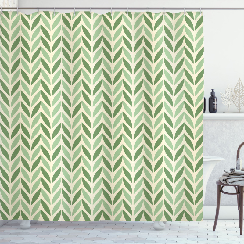 Symmetric Green Shower Curtain