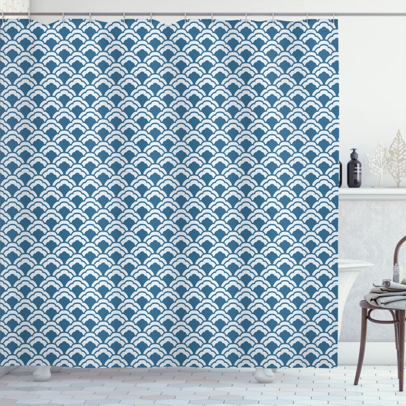 Chinese Traditional Tile Shower Curtain