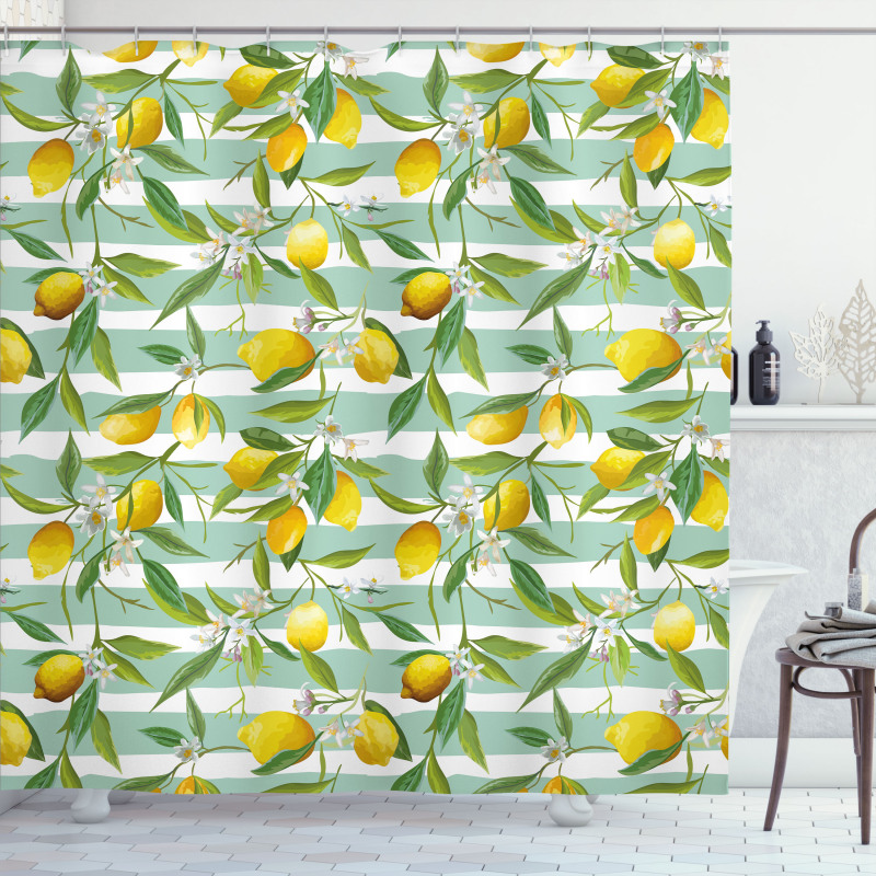 Blooming Lemon Tree Shower Curtain