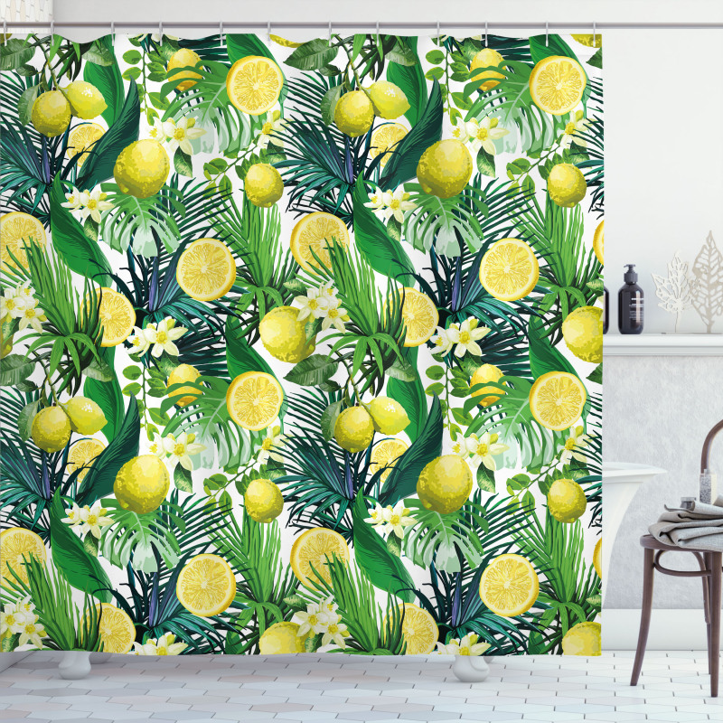 Exotic Plants Green Leaf Shower Curtain