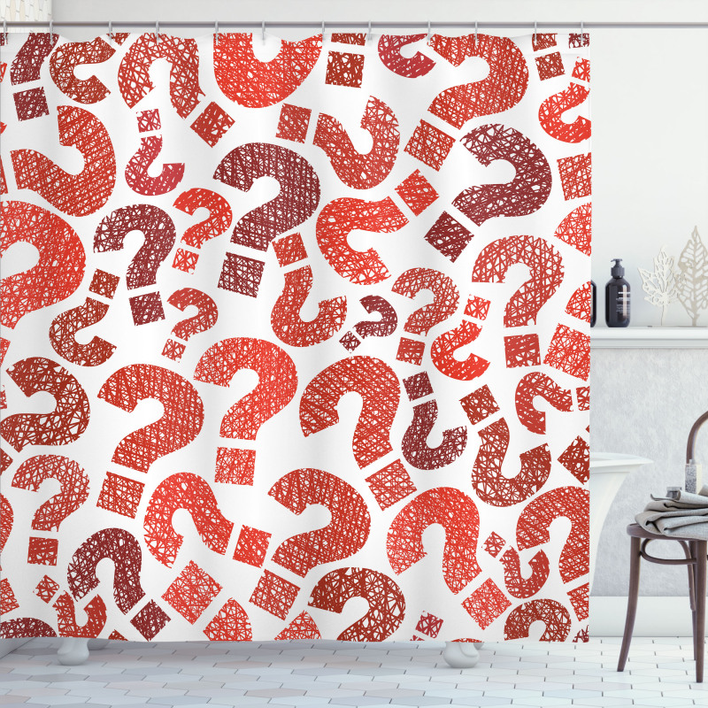 Question Marks Pattern Shower Curtain
