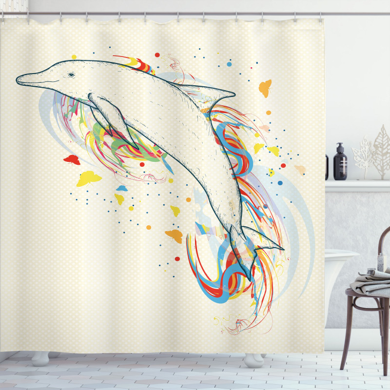 Fish Rainbow Color Shower Curtain