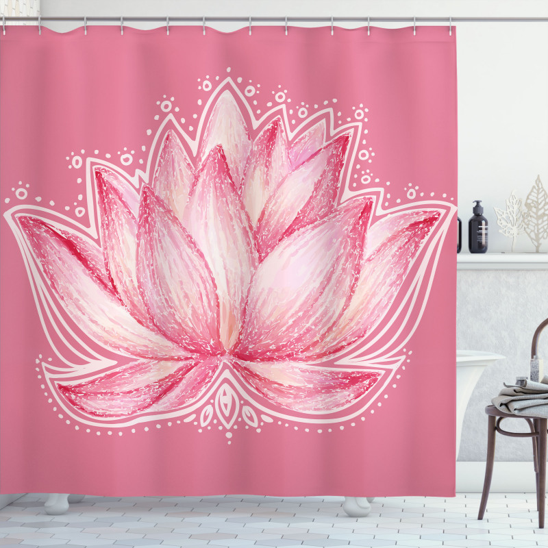 Lotus Meditation Yoga Shower Curtain