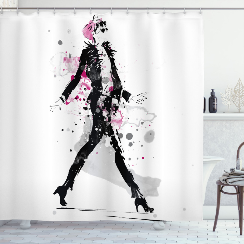 Woman Catwalk Shower Curtain