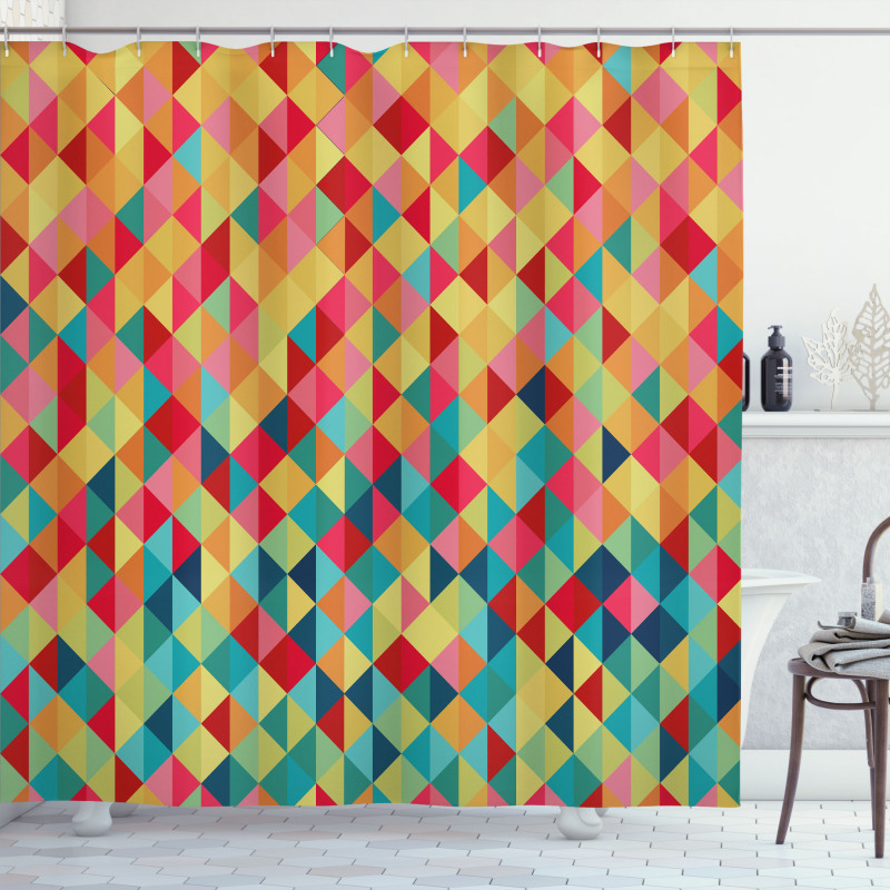 Triangles Fractal Aztec Shower Curtain