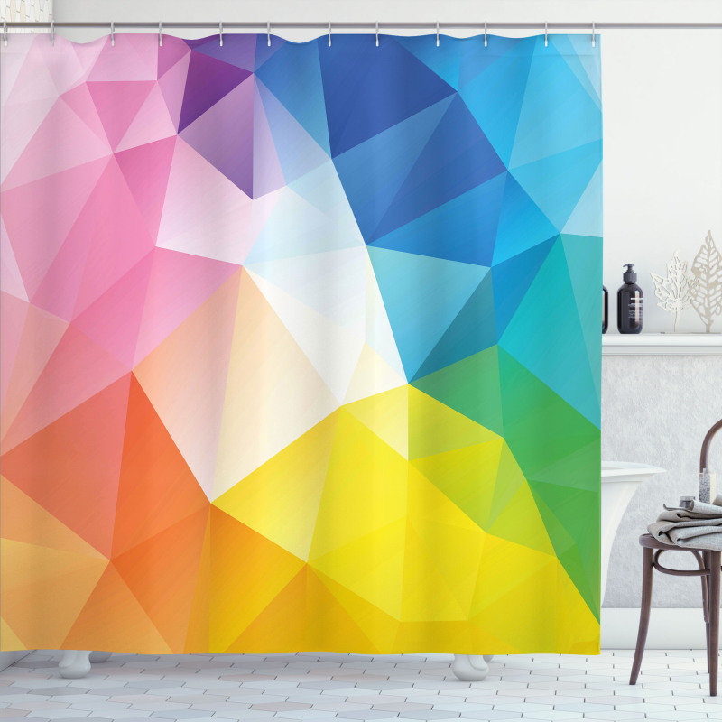 Fractal Colored Lines Shower Curtain