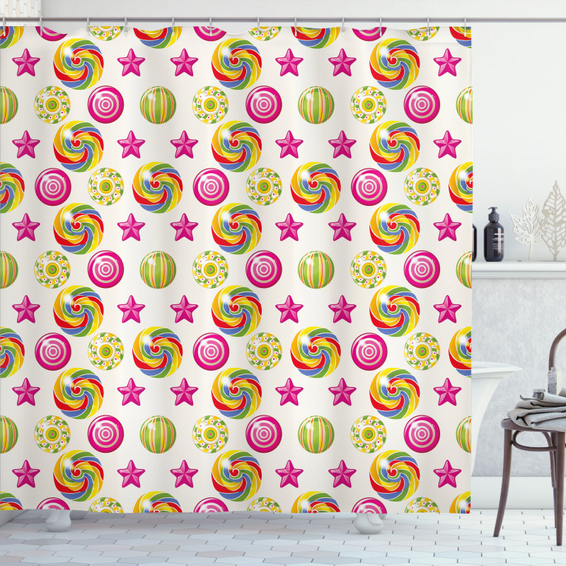 Yummy Candy Lollipop Shower Curtain