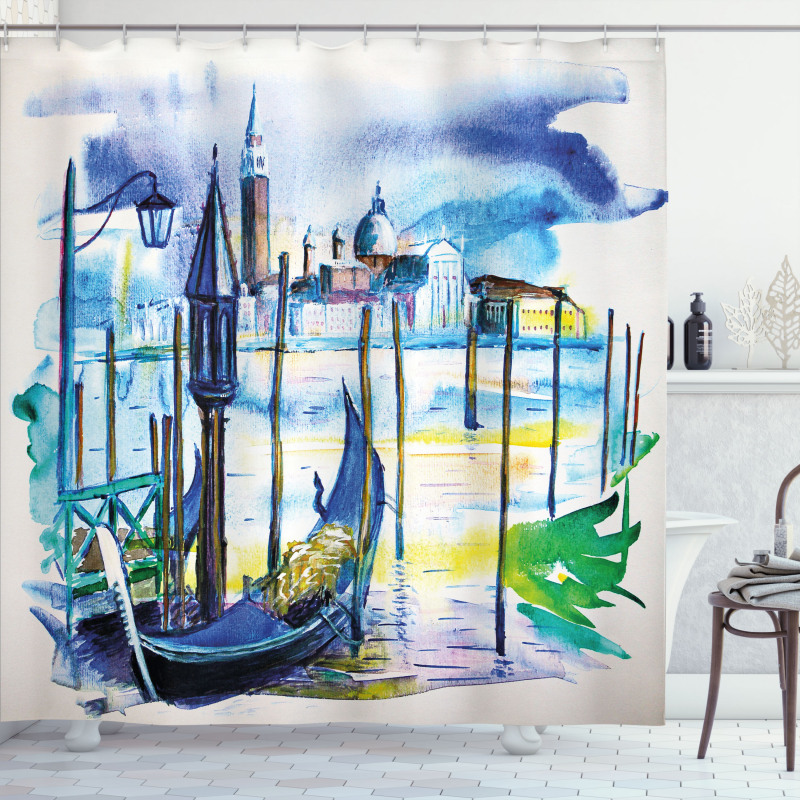 Boat in Venice Italy Shower Curtain