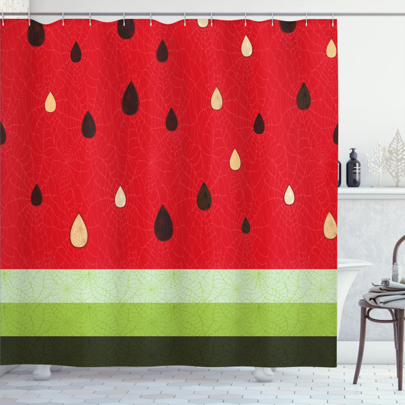 Watermelon Macro Fruit Shower Curtain