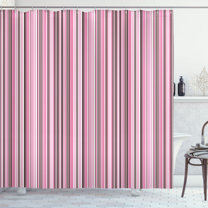 Retro Vintage Stripes Shower Curtain