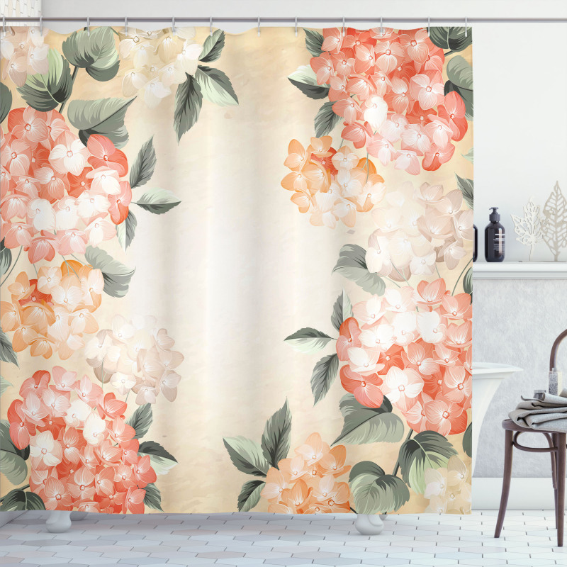 Blooming Hydrangea Flowers Shower Curtain