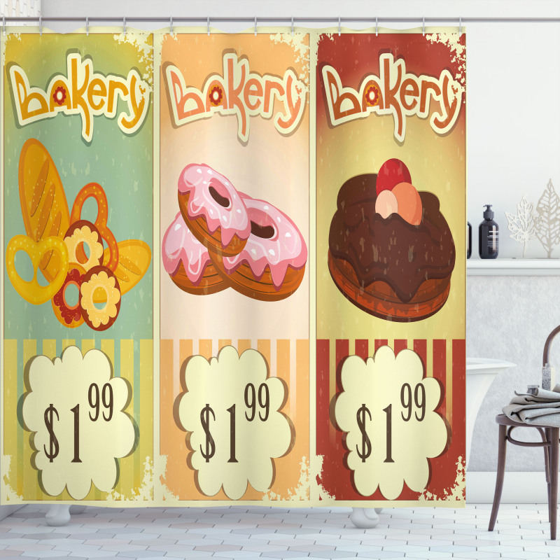 Bakery Shop Pastries Shower Curtain