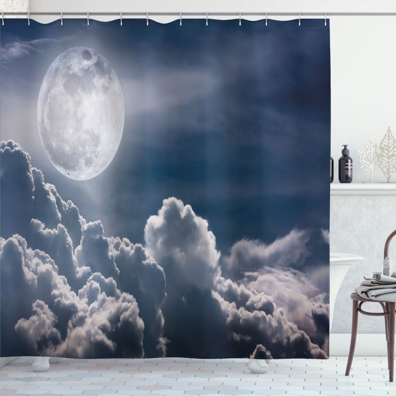 Celestial Photo Full Moon Shower Curtain