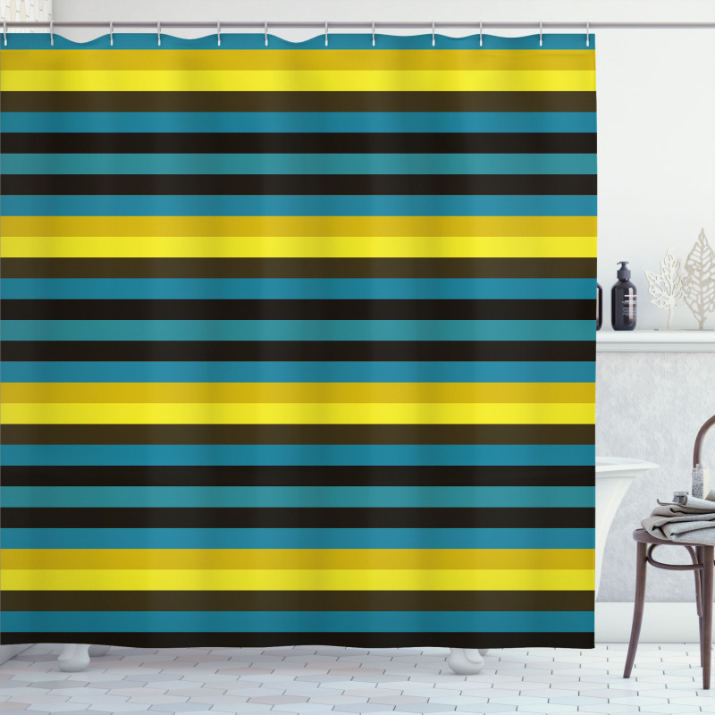 Striped Geometric Pattern Shower Curtain