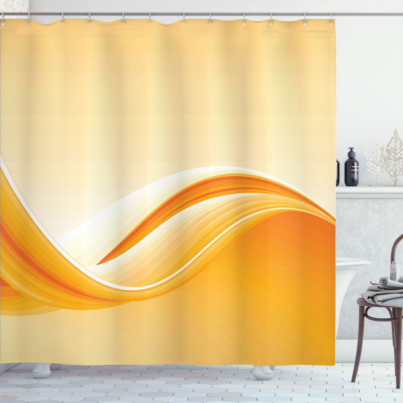 Vibrant Waved Line Shower Curtain