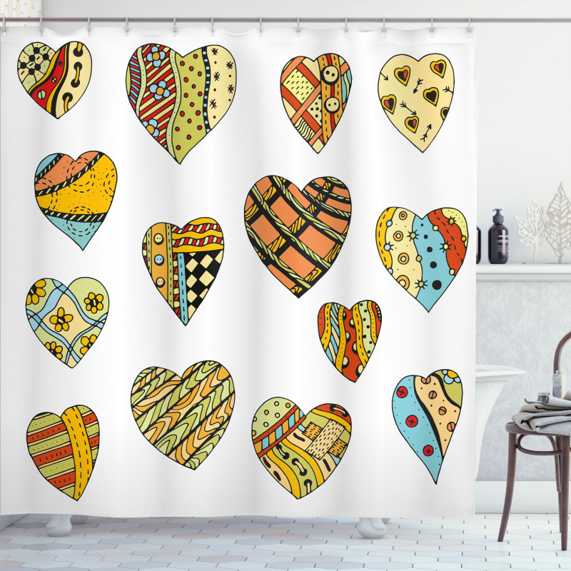 Heart Shapes Pattern Shower Curtain