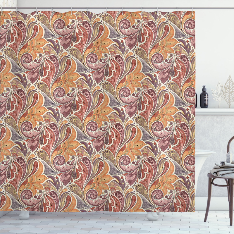 Paisley Leaf Pattern Shower Curtain