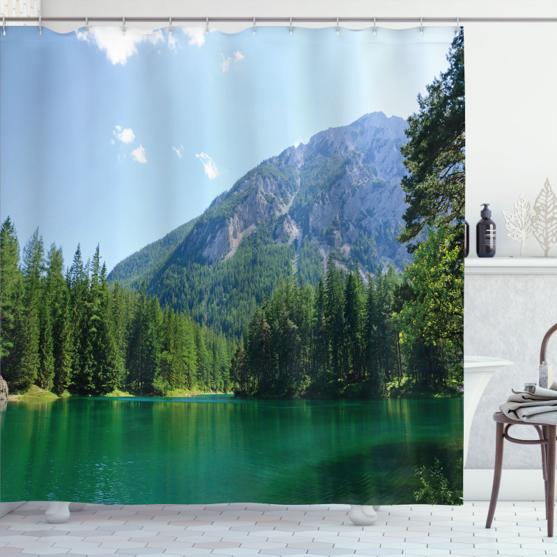 Forest Lake in Valley Shower Curtain