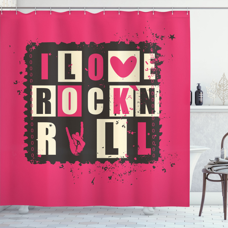 Vintage Letters Grungy Shower Curtain
