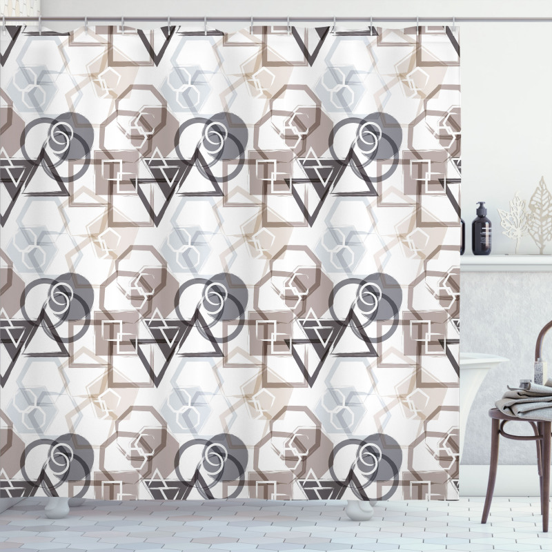 Triangles Squares Plygons Shower Curtain