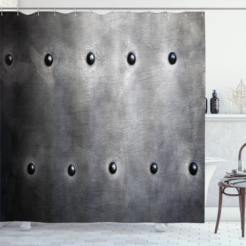 Black Grunge Plate Shower Curtain