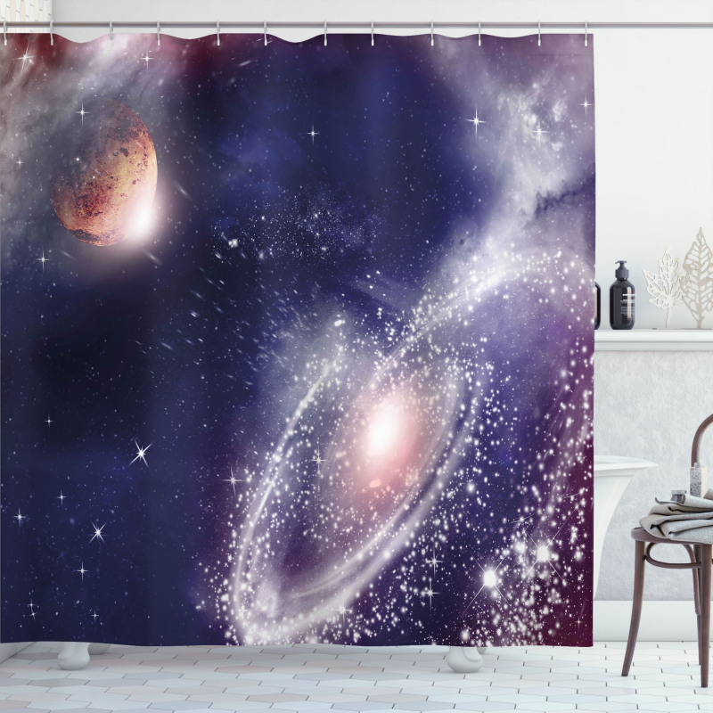Nebula Planet Cosmic Shower Curtain