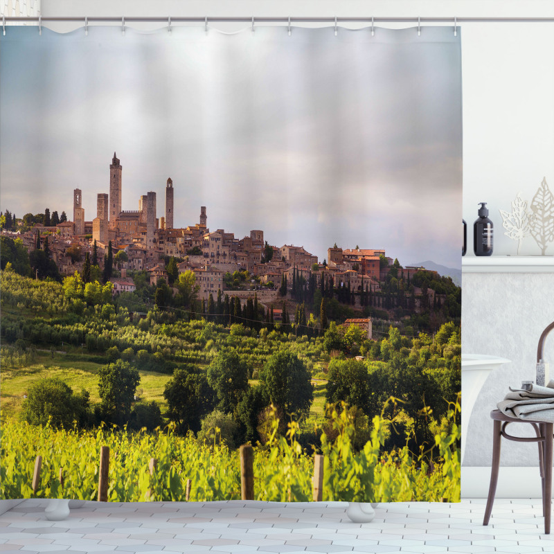 Medieval City in Italy Shower Curtain