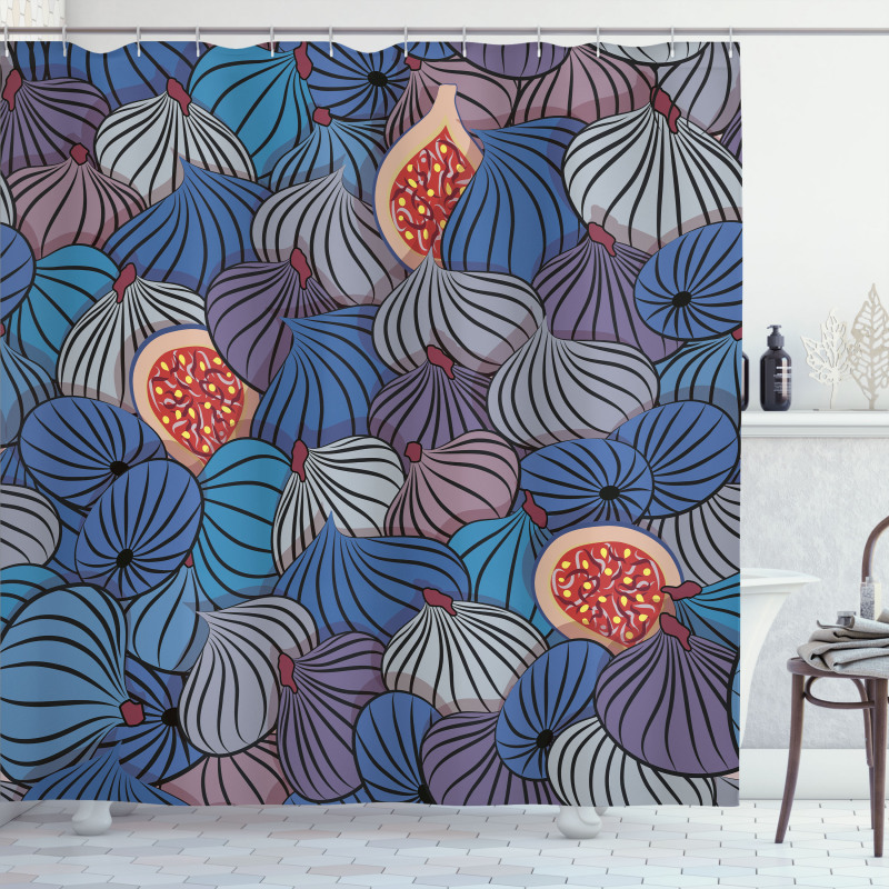 Fig Fruits Pattern Spring Shower Curtain