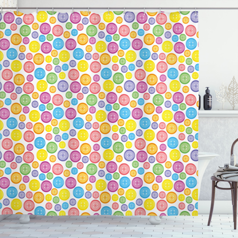 Circular Buttons Shower Curtain