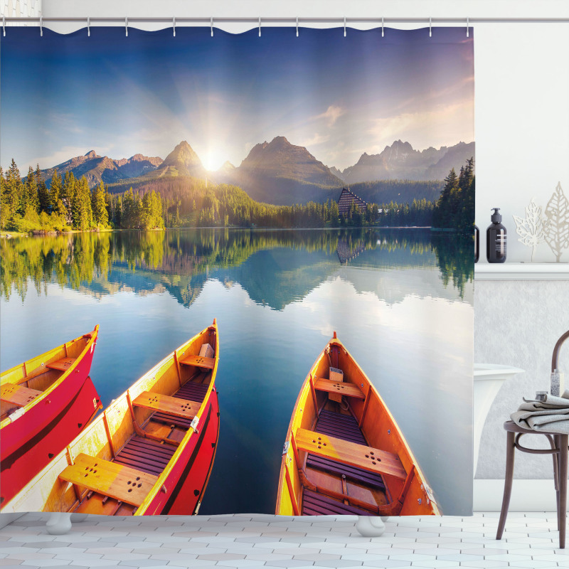 Lake Sailboats Shower Curtain