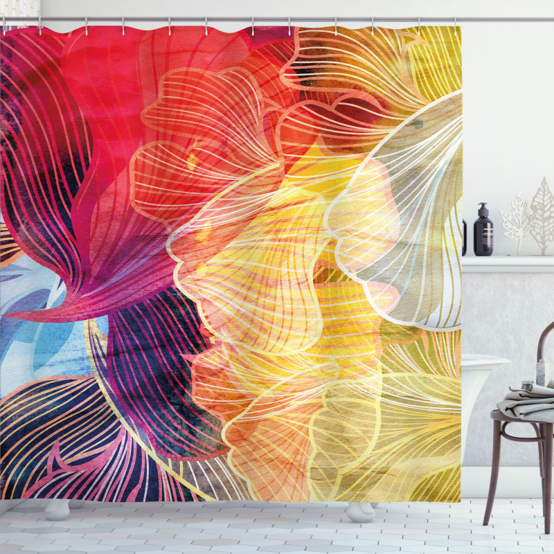 Abstract Colorful Natural Shower Curtain