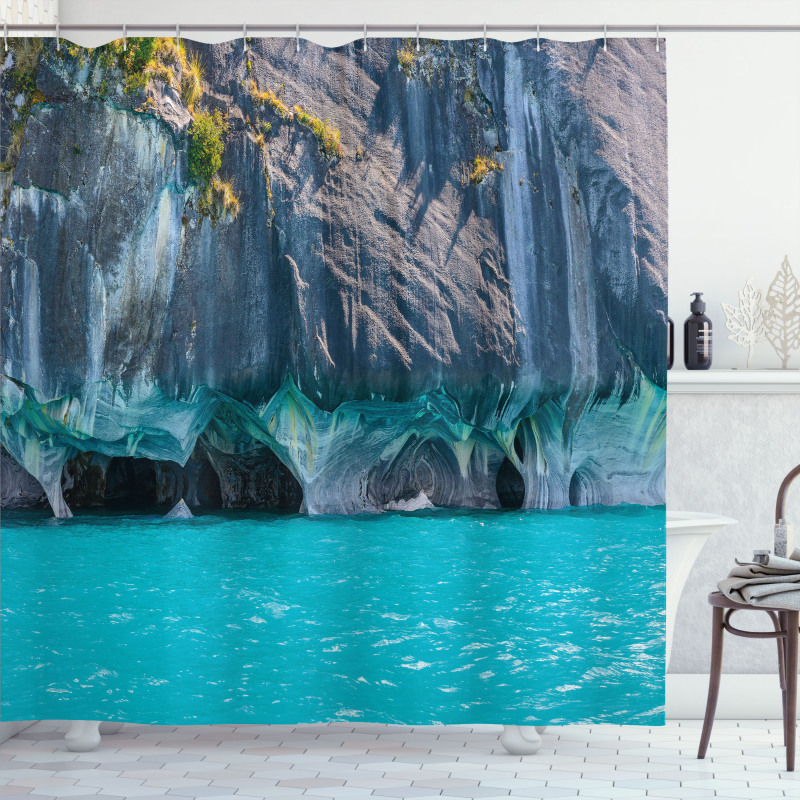 Marble Caves Chile Shower Curtain