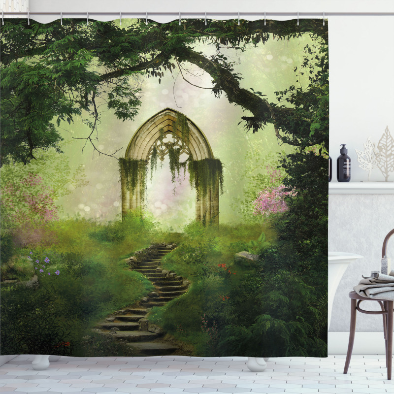 Fantasy Gate in Forest Shower Curtain