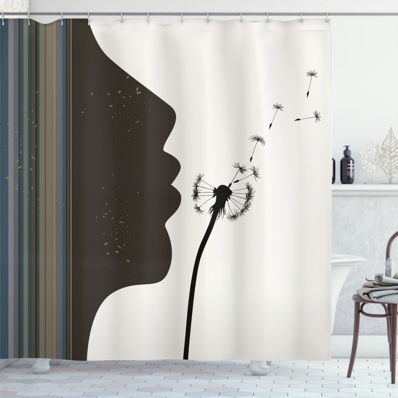 Woman and Dandelion Shower Curtain