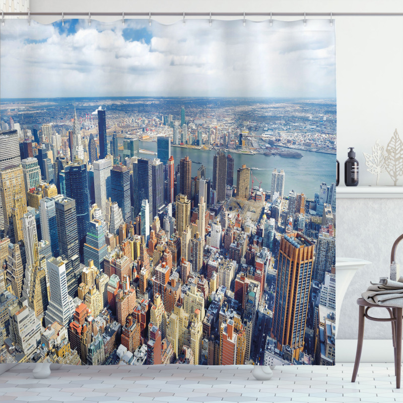 Manhattan USA Aerial View Shower Curtain