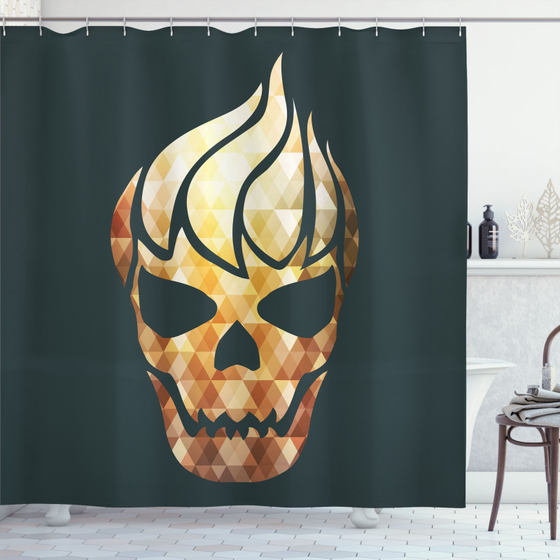 Skull Fractal Effects Shower Curtain
