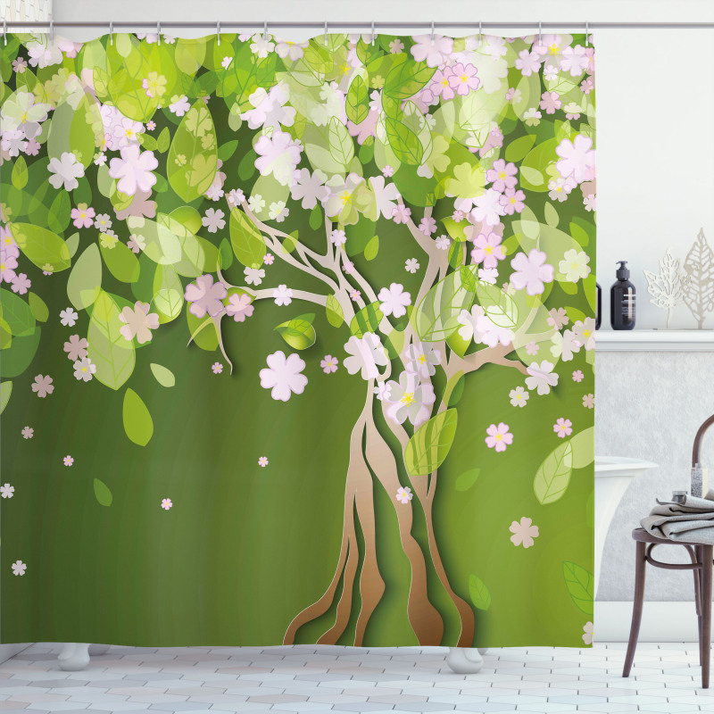 Blossoming Petals Florets Shower Curtain