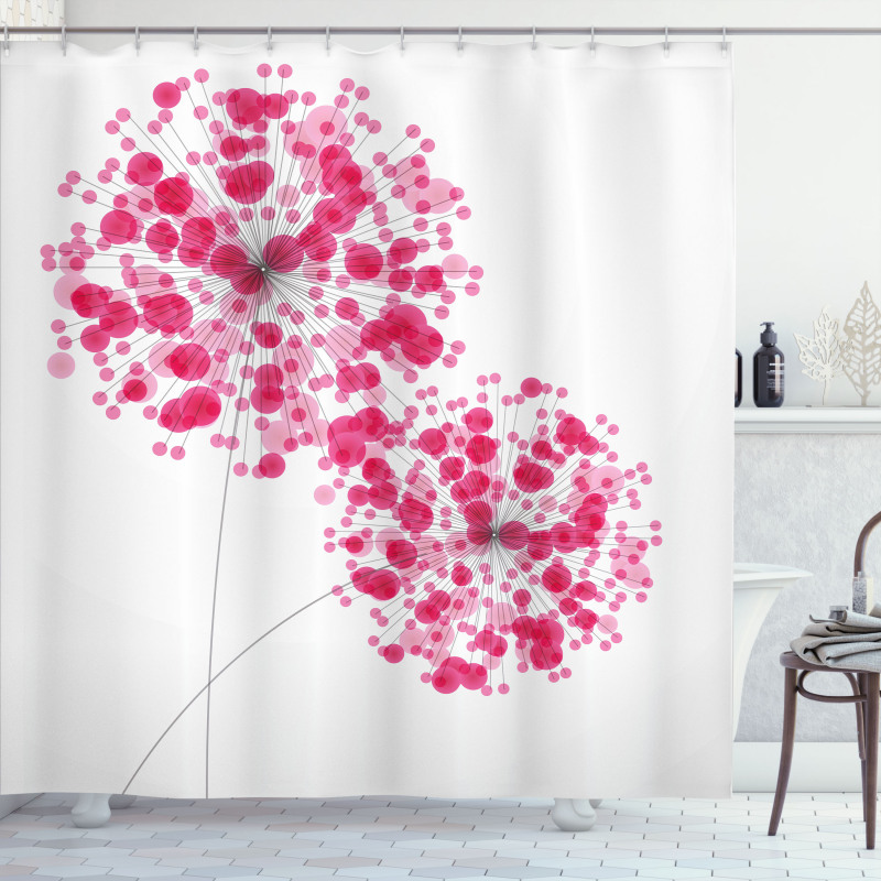 Abstract Dandelion Artwork Shower Curtain