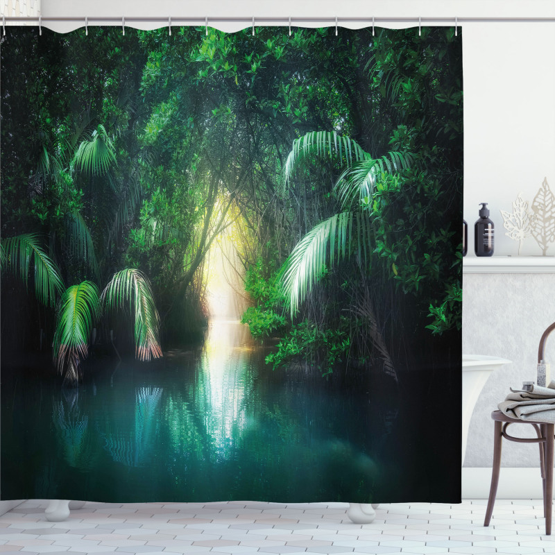 Mangrove Rainforest Lake Shower Curtain