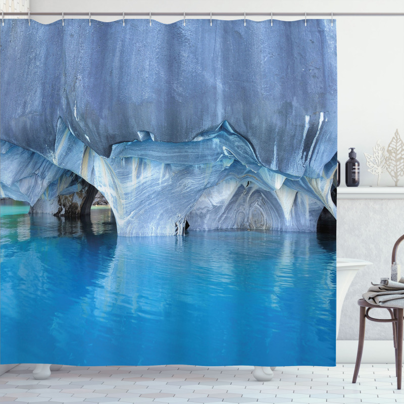 Marble Caves Lake in Chile Shower Curtain