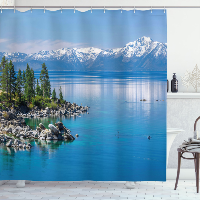 Blue Water Lake Tahoe Shower Curtain