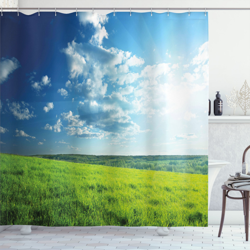 Meadow Valley Cloud Sun Shower Curtain