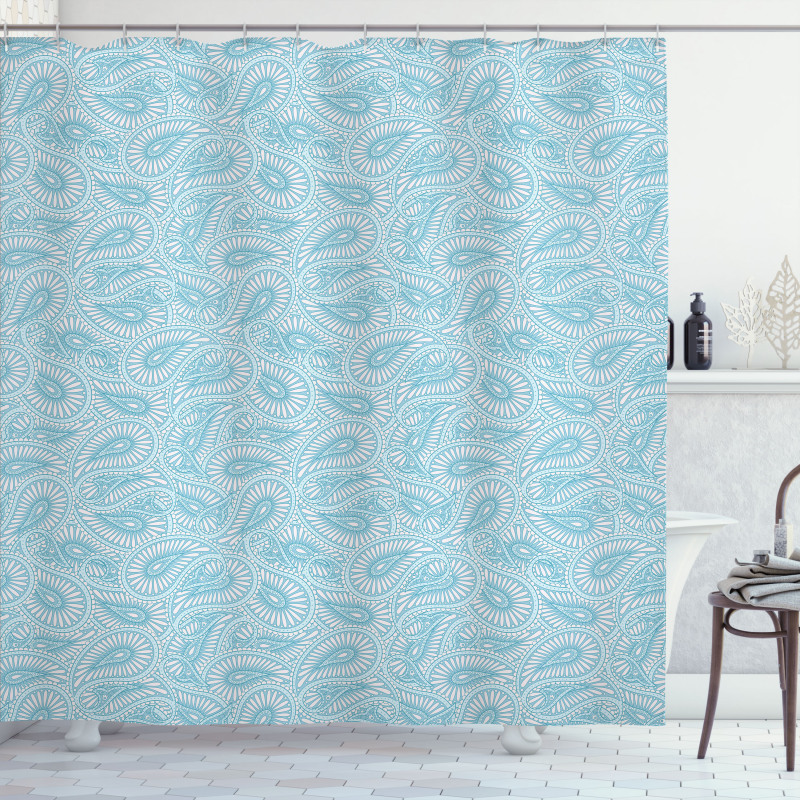 Art Style with Swirls Shower Curtain