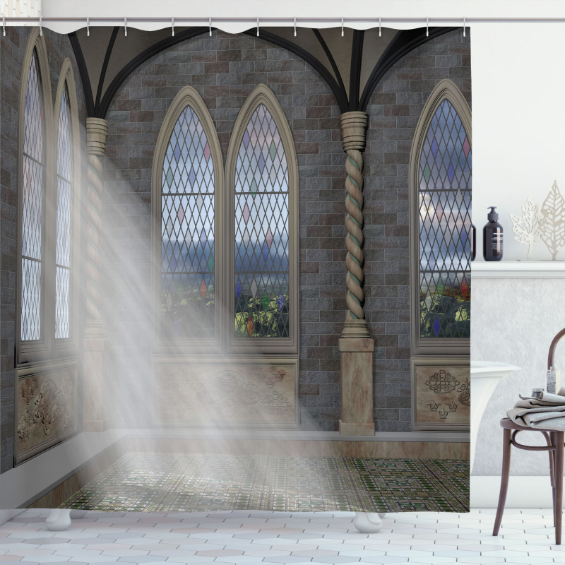 Crepuscular Rays Palace Shower Curtain
