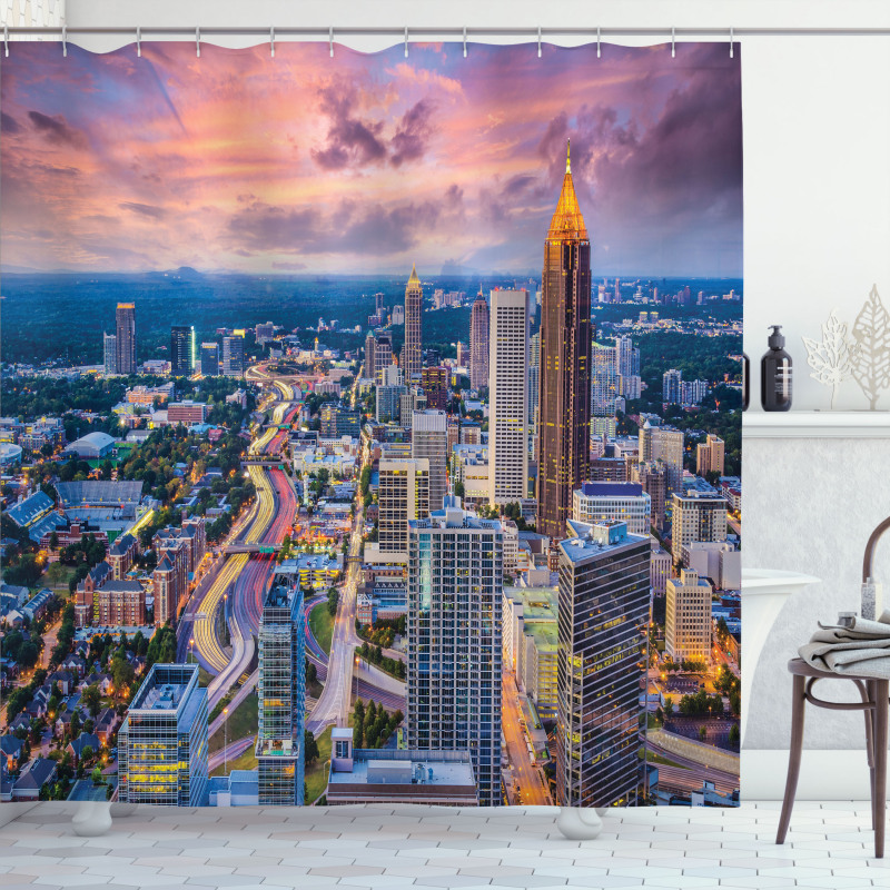 Atlanta City Georgia Town Shower Curtain