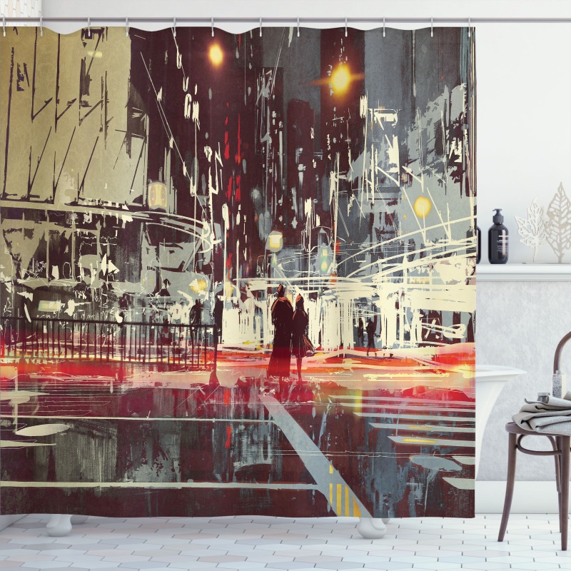 Gloomy City Streets Shower Curtain